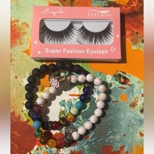 Eyelash Set with Beaded Bracelets